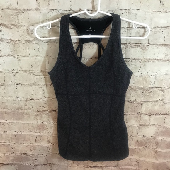 Athleta Equator Racerback Charcoal Tank - Picture 3 of 7